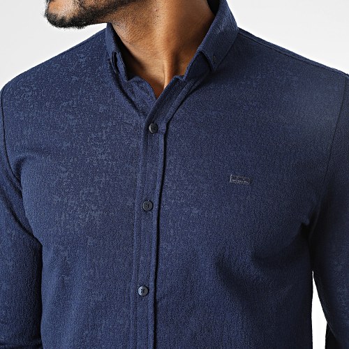 Chemise Manches Longues Bleu Marine