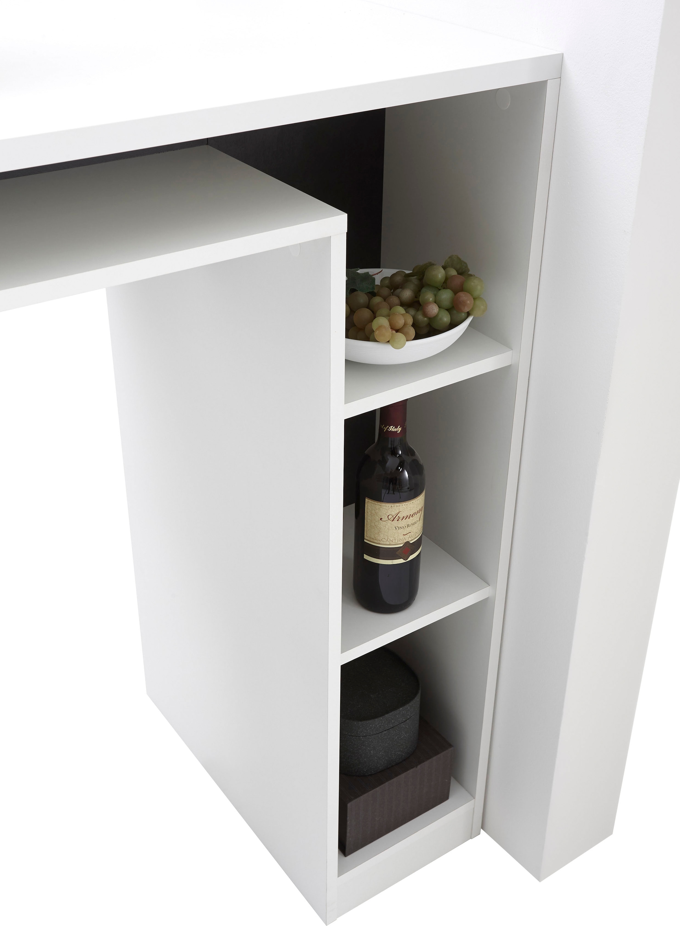 Stolkom Bartisch »Bay« weiss, Tisch mit Ablagefächer