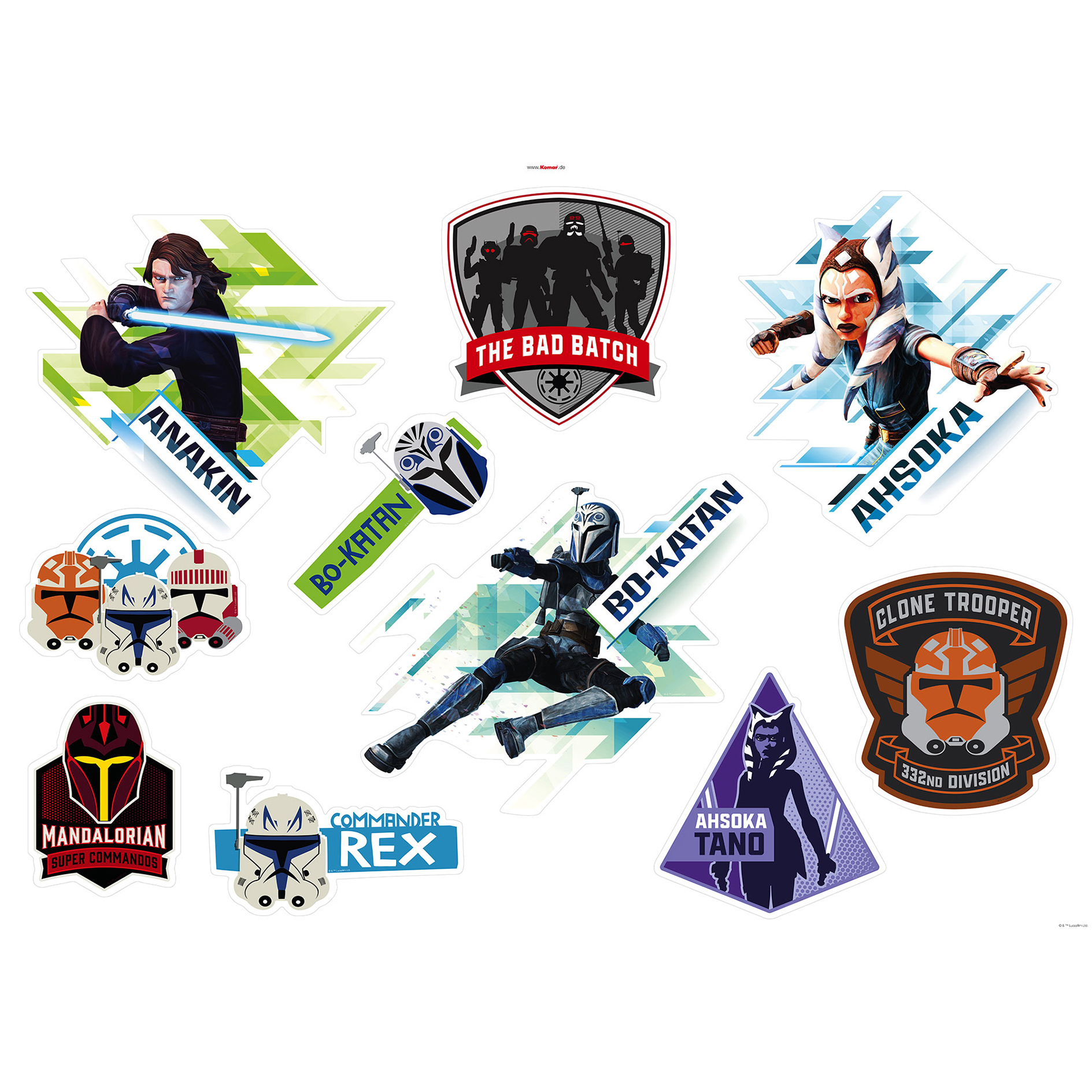 Wandtattoo CLONE WARS BADGES - 100x70 cm