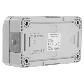 Schneider Electric Aquastar spatwaterdicht geaard stopcontact dubbel horizontaal