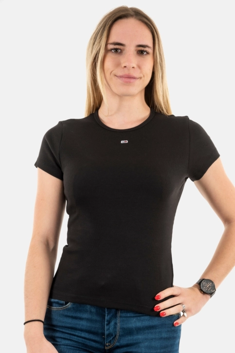 tee shirt tommy jeans dw0dw14876 bds black