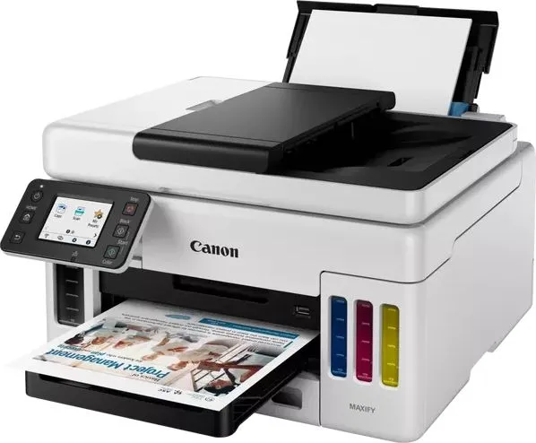 Canon MAXIFY GX6050 - Multifunktionsprinter - farve - blækprinter - kan genopfyldes - Legal (216 x 356 mm)/A4 (210 x 297 mm) (original) - A4/Legal (medie) - op til 24 ipm (udskriver) - 350 ark - LAN, Wi-Fi(n), USB 2.0, USB vært
