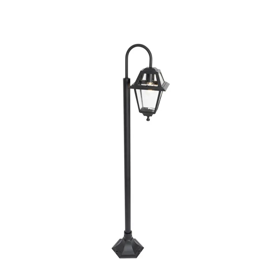 Qazqa staande buitenlampen berta zwart e27