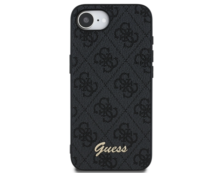iPhone 16e MagSafe Leder Hardcase Hülle 4G Script Logo (GUHMPSE4HG4SHK) - Schwarz
