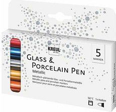 Kreul Porselein Marker Metallic Set - 5 Metallic Kleuren Porcelein stiften