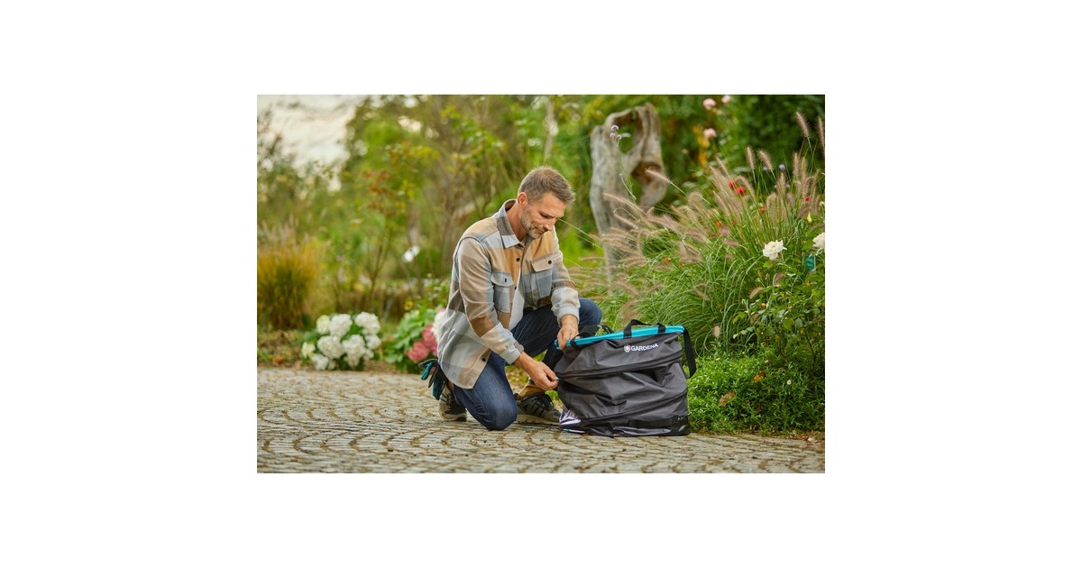 GARDENATuinafvalzak pop-up rechthoekig, maat M  (Zwart/turquoise, Tot 130 liter)