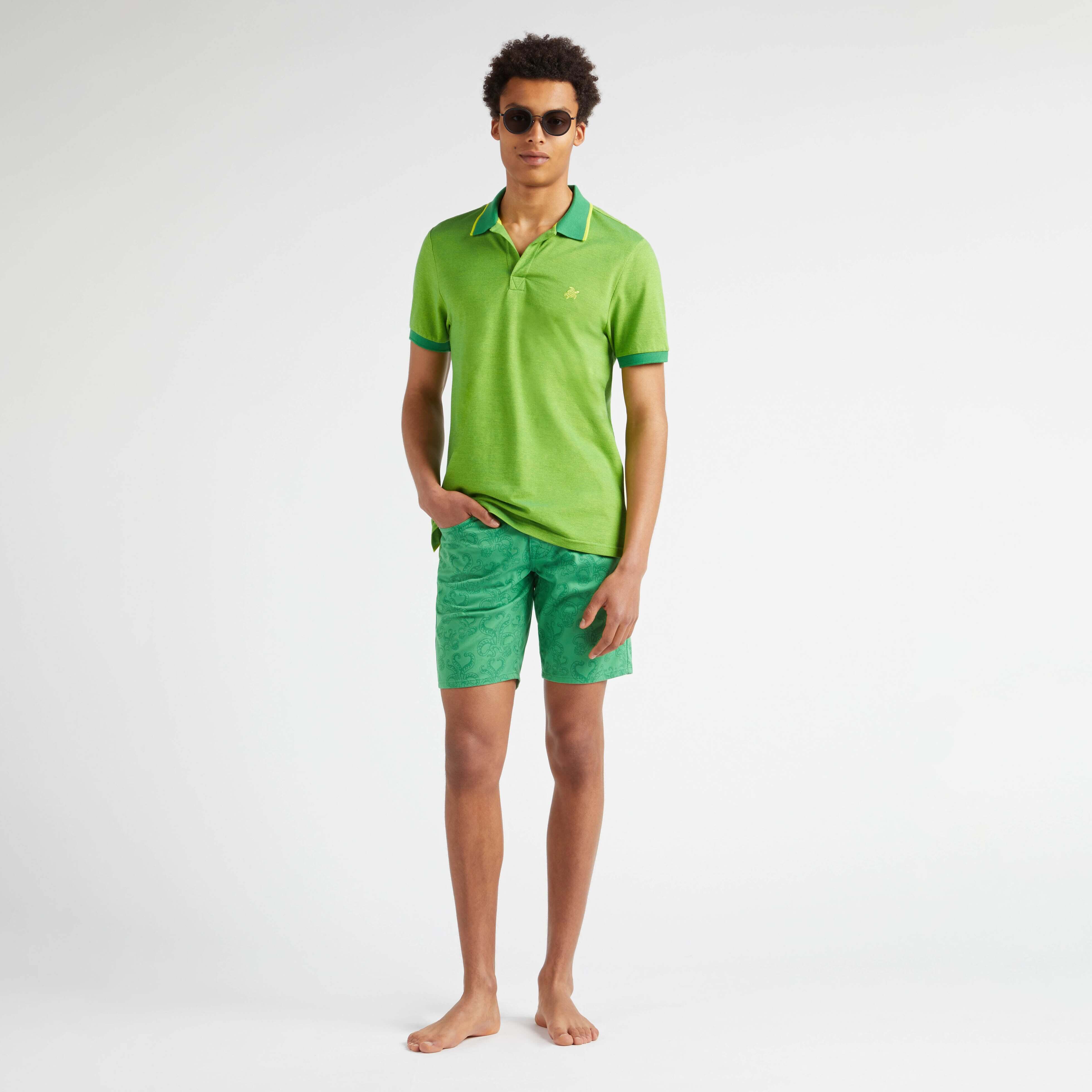 Bermuda en Coton Homme Poulpes Imprimés en Résine