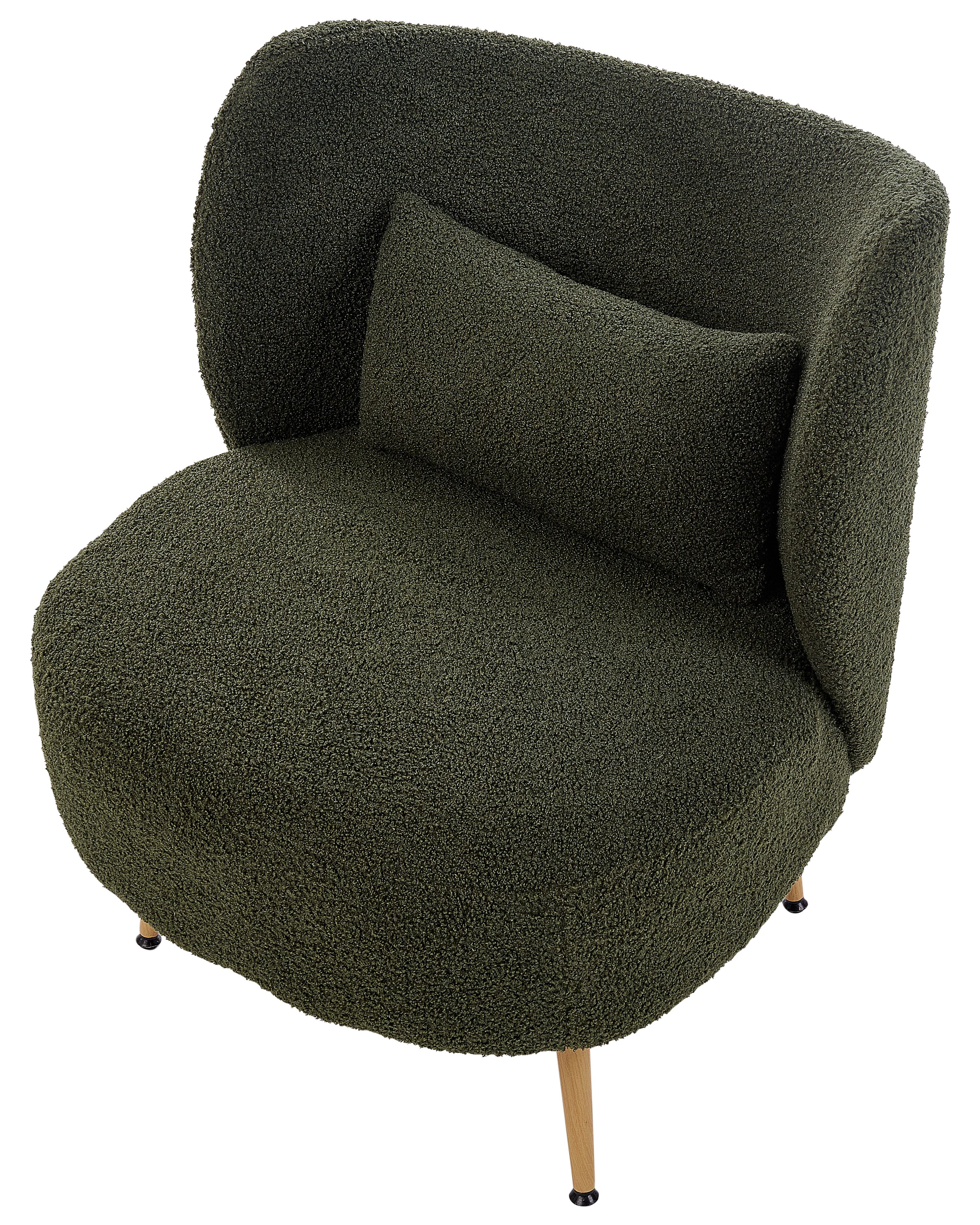 Fauteuil OTSBY II met kussen Bouclé Donkergroen