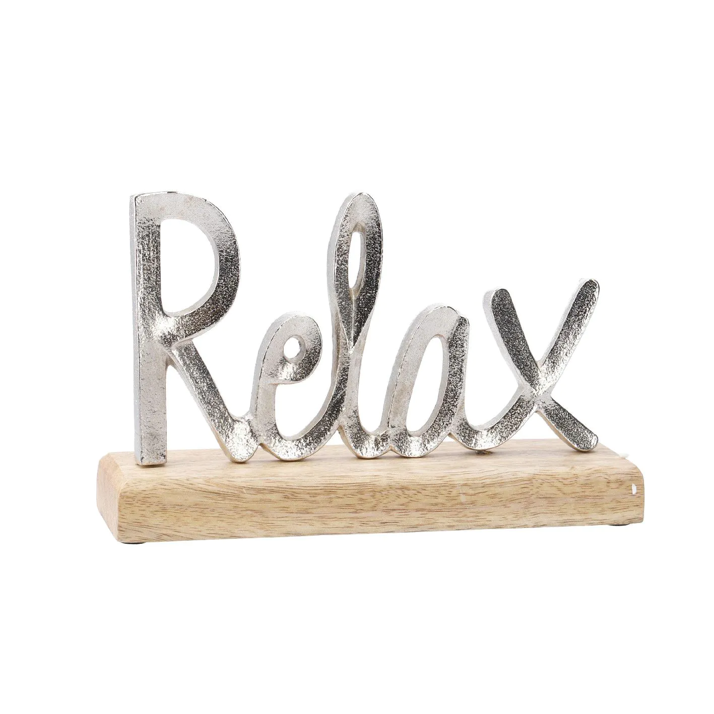 Deko-Buchstaben Relax, silbermatt