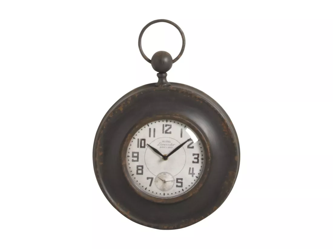 Horloge en métal et verre