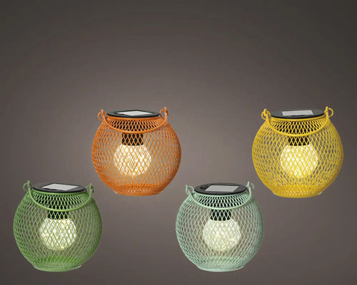 Lumineo solar lantaarn, metaal, warm wit