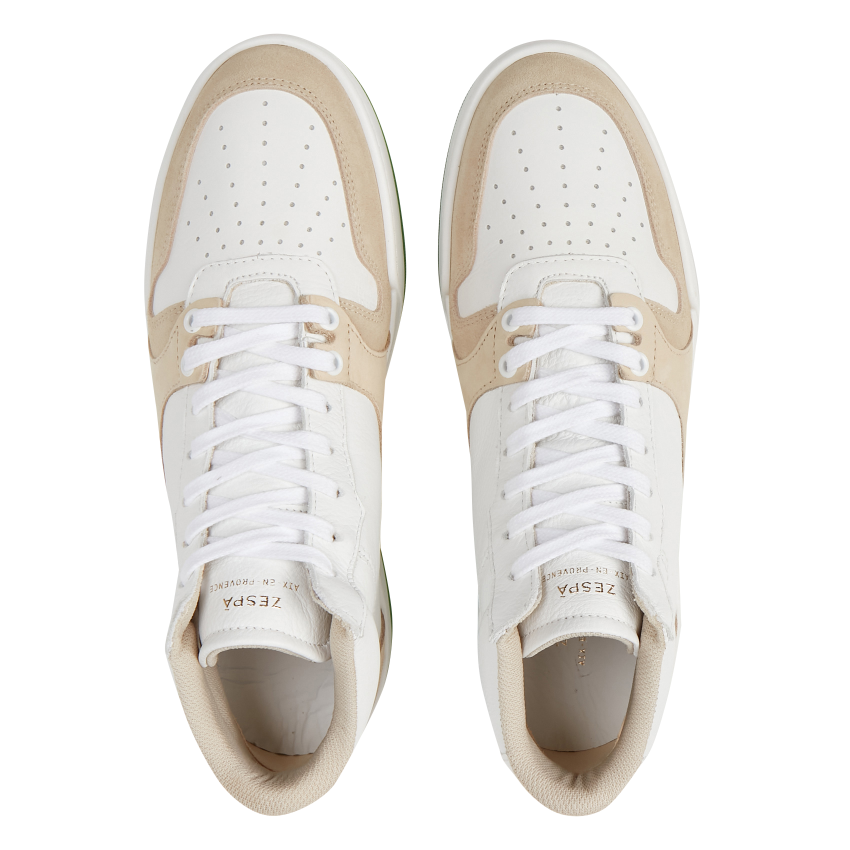 Baskets montantes en cuir | Beige
