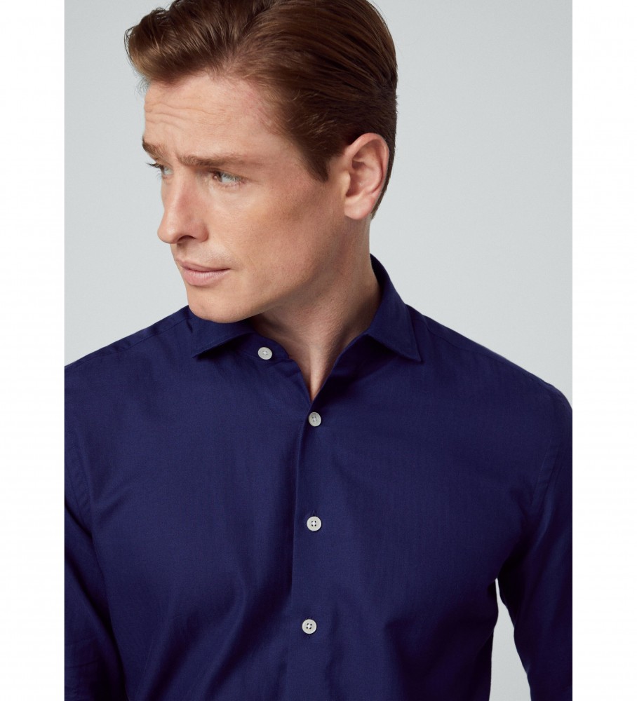 Camisa Hackett Navy Herringbone