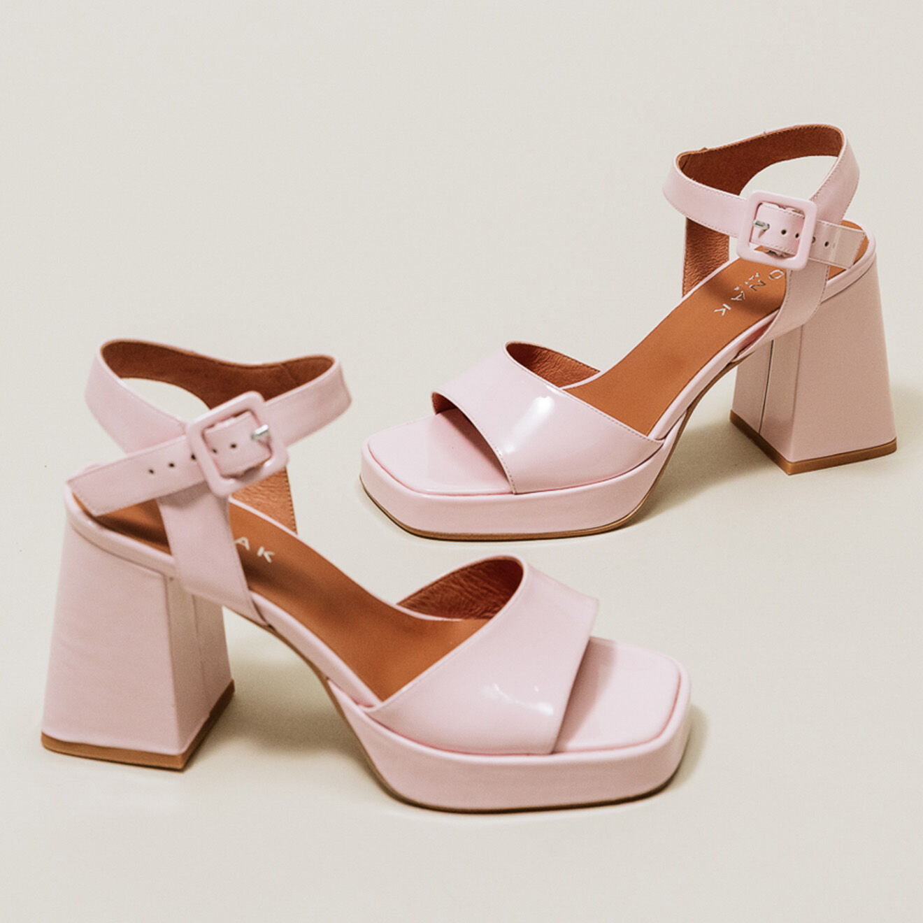 Jonak Sandales en Cuir verni Divina rose clair - Talon 9 cm
