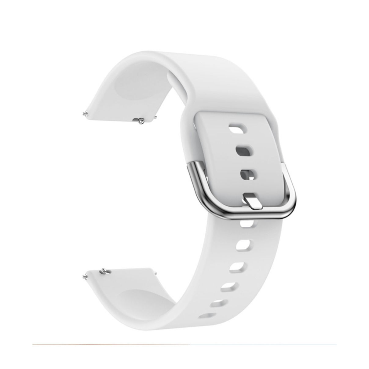 Samsung Galaxy Watch 4 (44mm) Silikon Sport Armband mit Dornschliesse (Gelenkumfang: 160-210mm) - Weiss