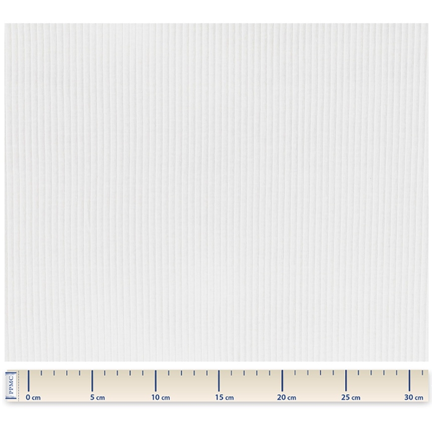 Tissu Jersey Jersey Côtelé Blanc