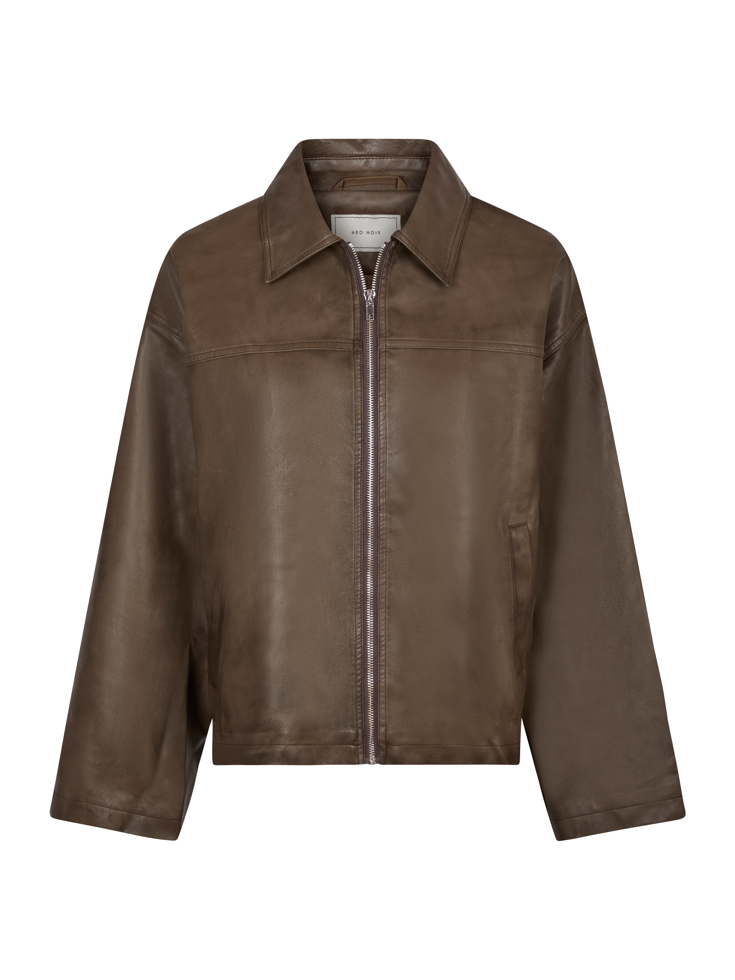 Neo Noir  Titan Faux læderjakke - Dark Brown