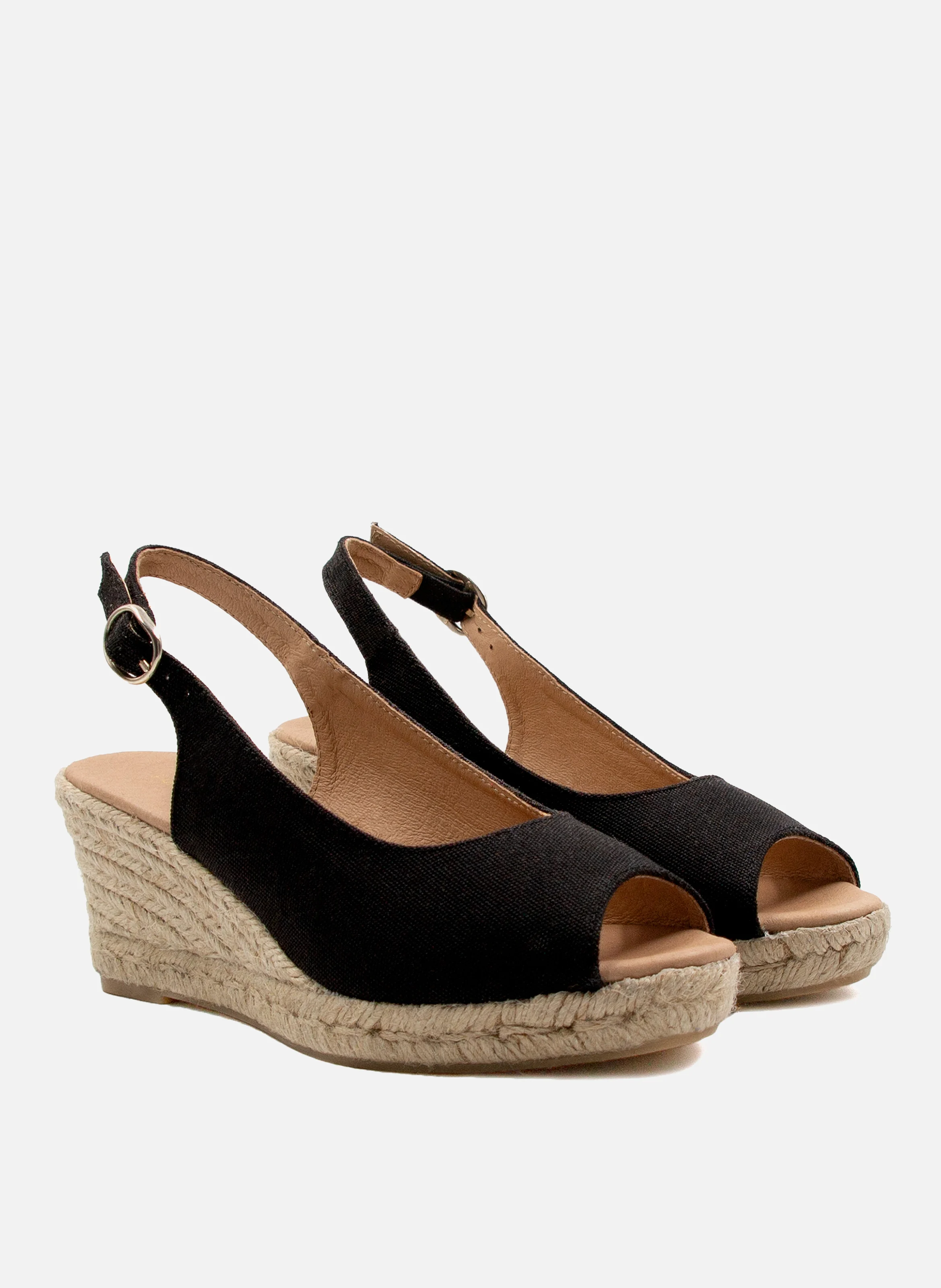 Espadrilles slingback toile recyclée | Noir