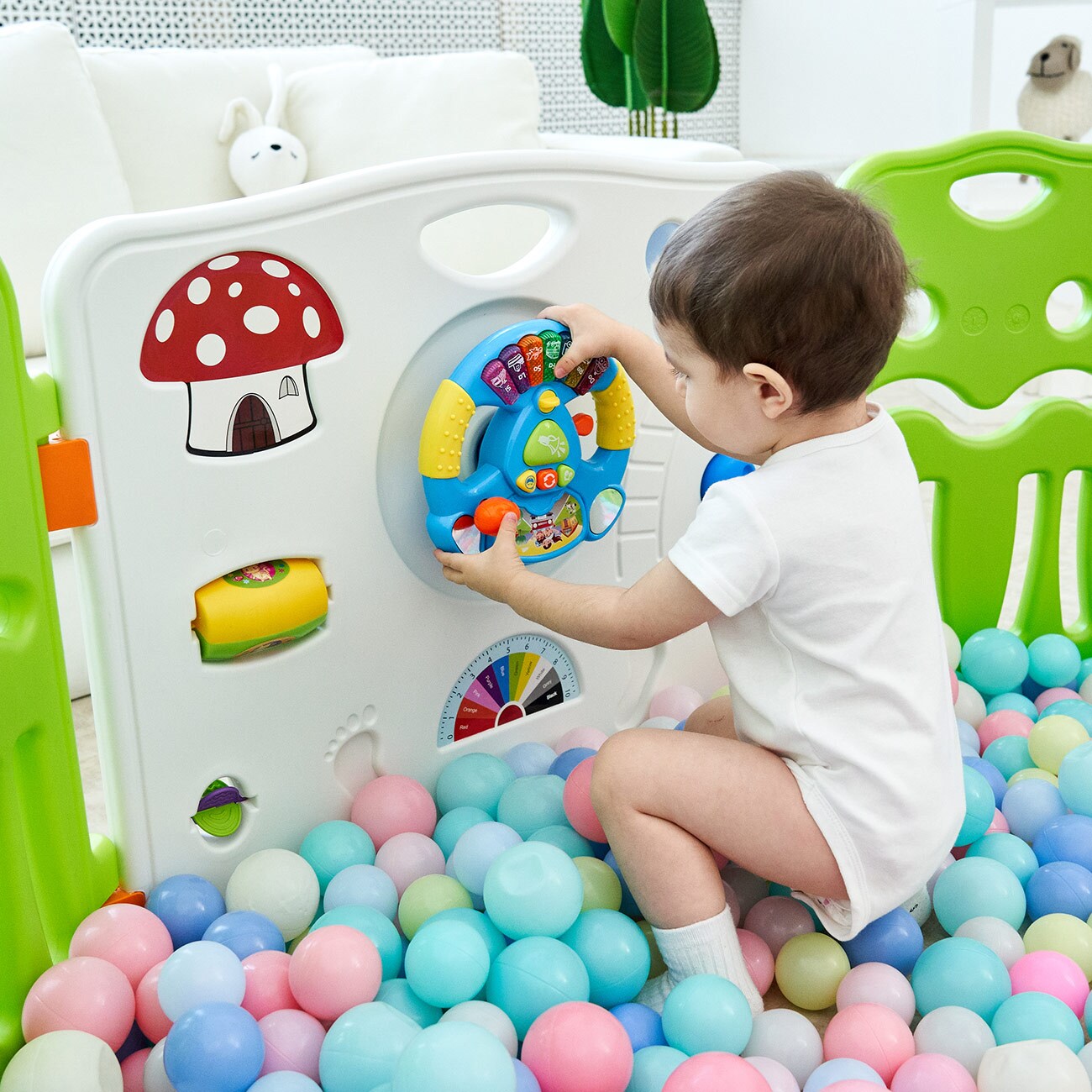 Baby Vivo Laufgitter aus Kunststoff mit Tür COLORS XL - Erweiterbar