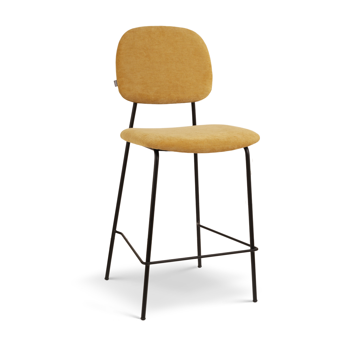 Barkruk Jasmijn warm oker - zwart onderstel H65