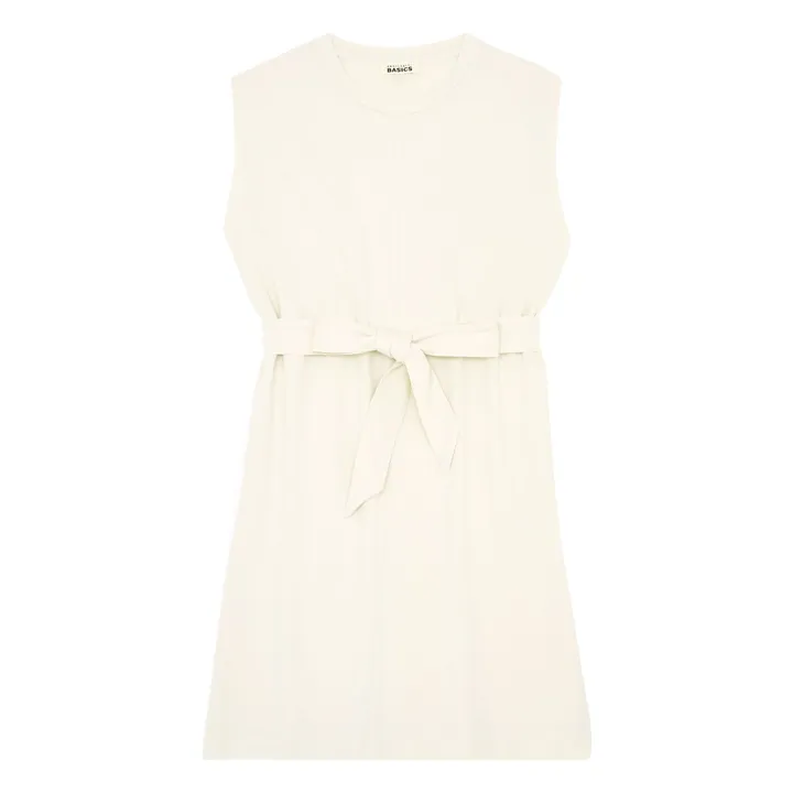 SMALLABLE BASICS Robe Ceinture Coton Bio  | Ecru