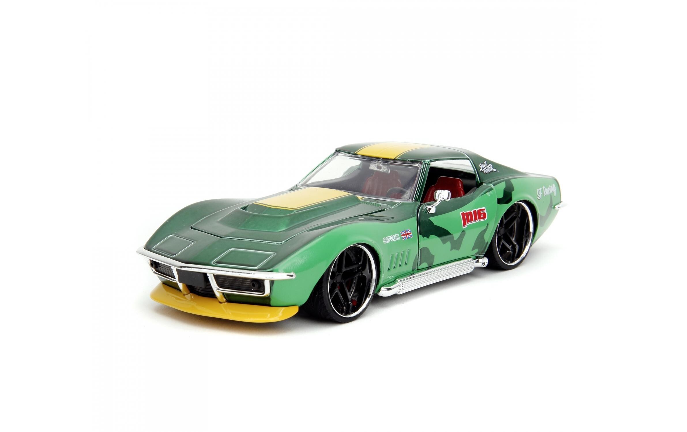 Chevrolet Corvette Stingray ZL1 Street Fighter 1:241969 Chevy Corvette Stingray ZL1 Modellauto mit Cammy White Figur
