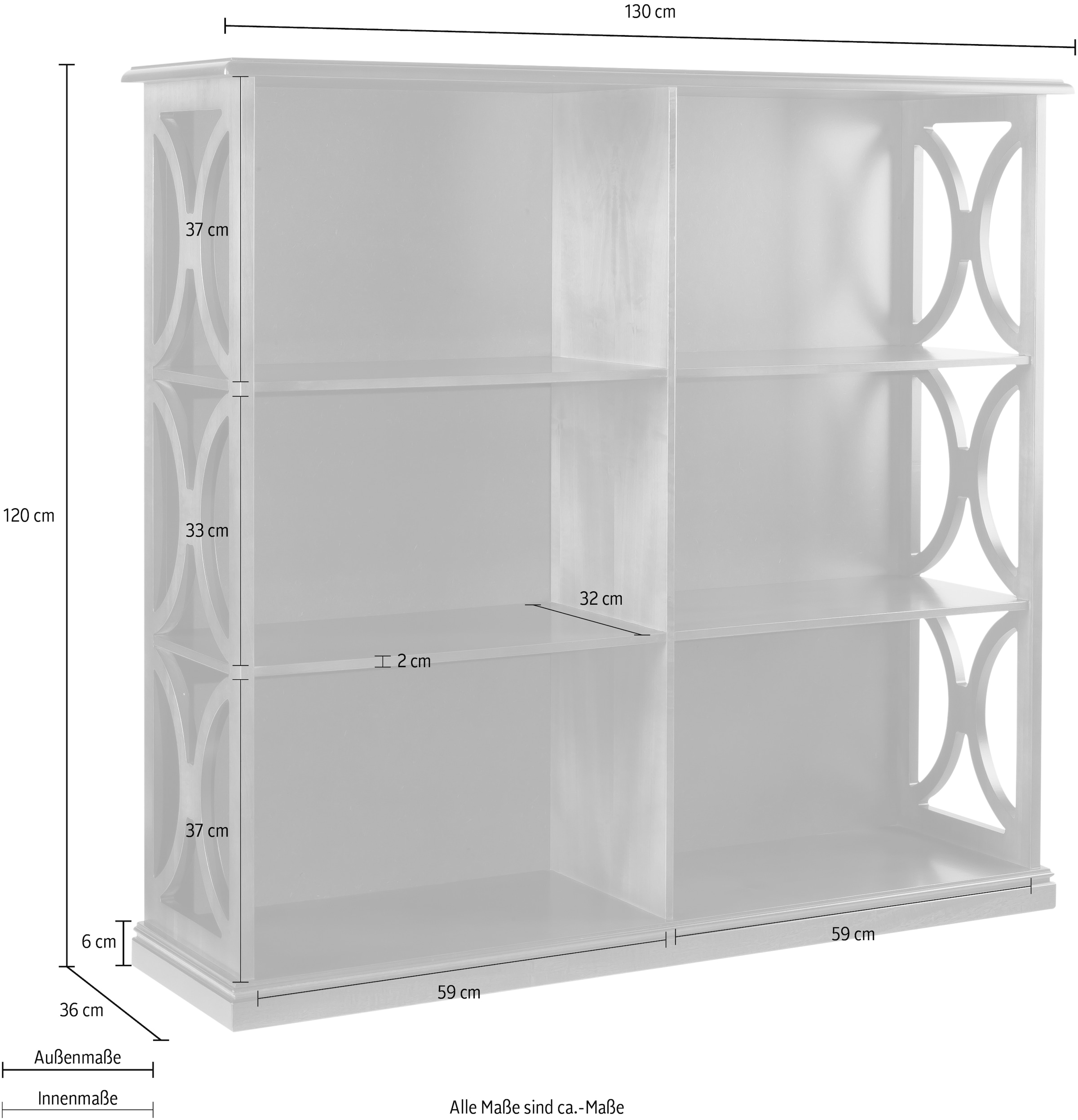 Home affaire Bücherregal »Leone« Breite 130 cm