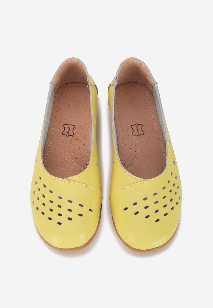 Ballerines en cuir jaunes Andeia