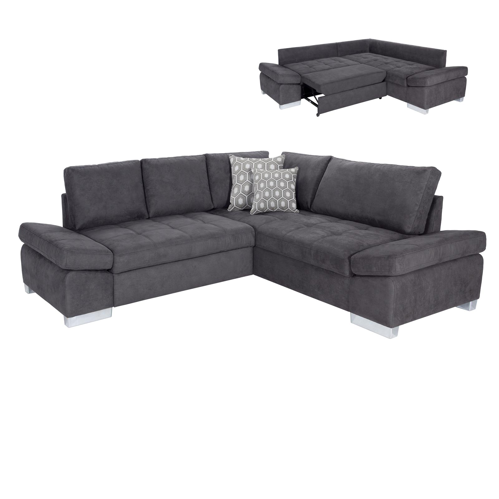 Ecksofa - basalt - Liegefunktion links