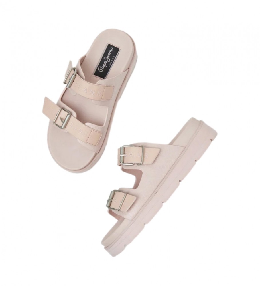 Sandálias Pepe Jeans Pola Park com fivela dupla rosa