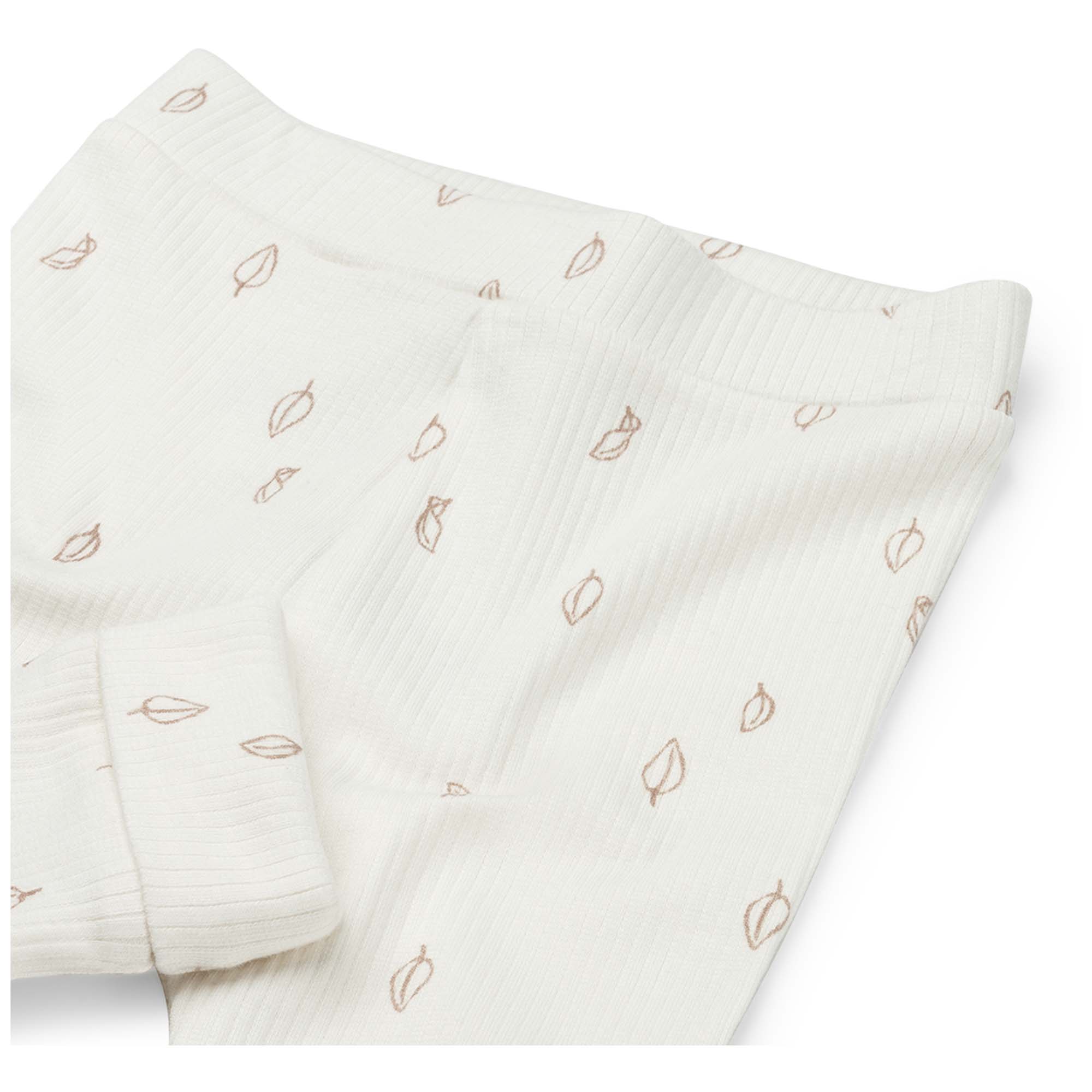 Prénatal newborn broek rib Pure  bladeren beige
