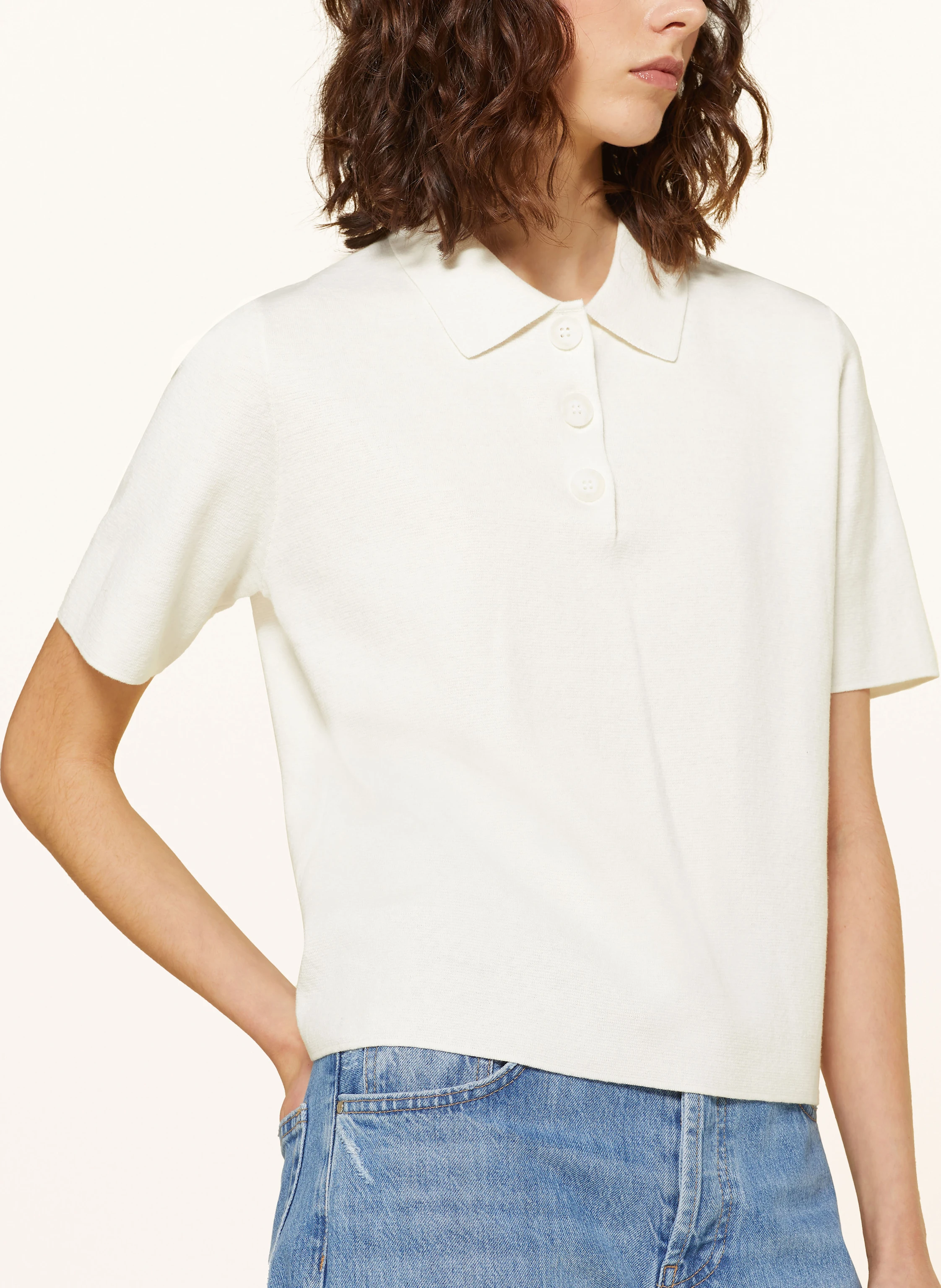 MRS & HUGS Strick-Poloshirt mit Leinen