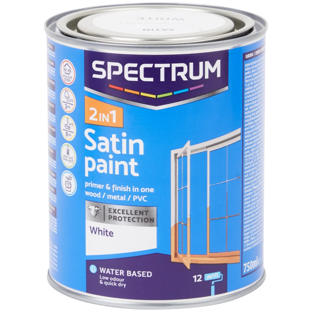 Peinture satinée 2-en-1 Spectrum Blanc