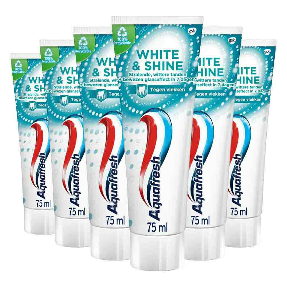 6x Aquafresh Tandpasta White & Shine75 ml
