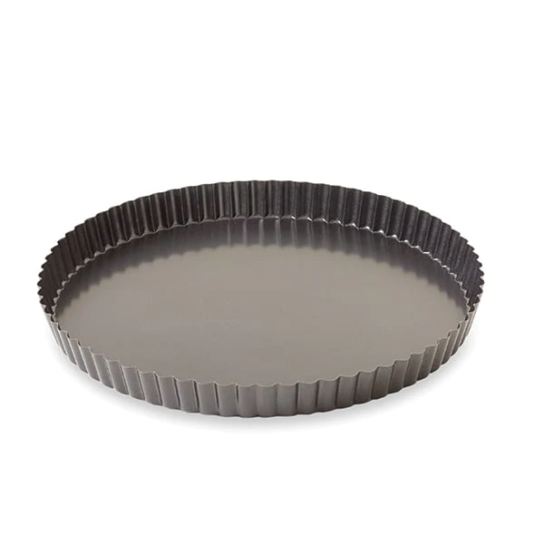 Moule à tarte acier revêtu anti-adhérent bords cannelés 28 cm Mathon