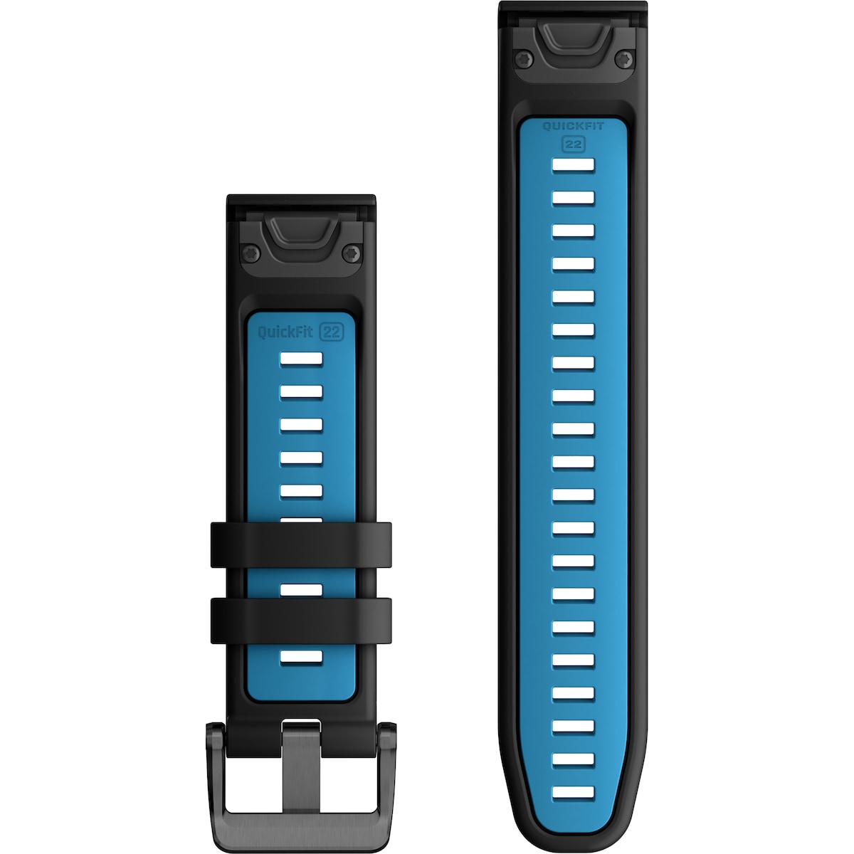 Garmin 22mm QuickFit klokkerem av silikon (sort/blå)