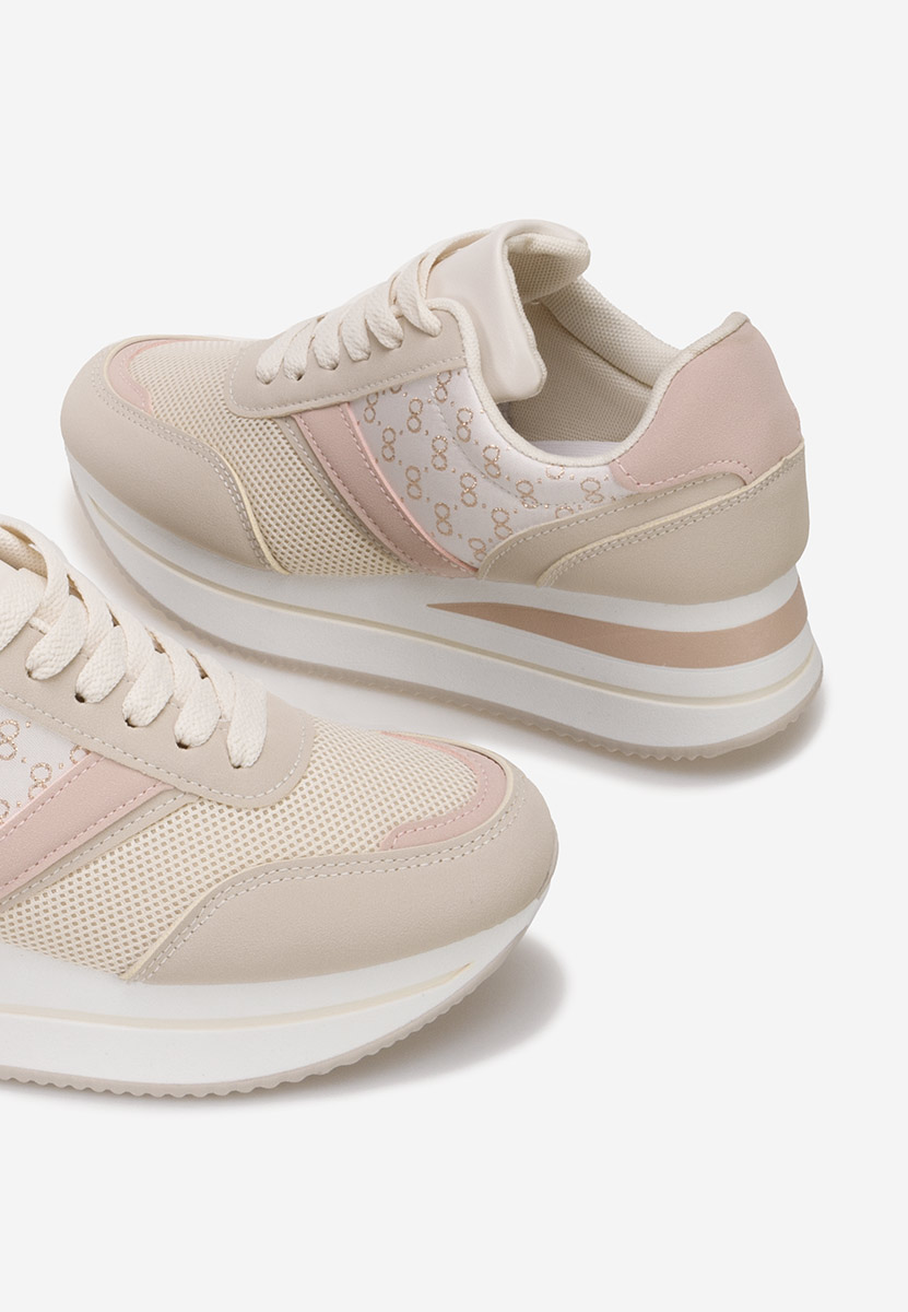 Baskets à plateforme beige Cameda