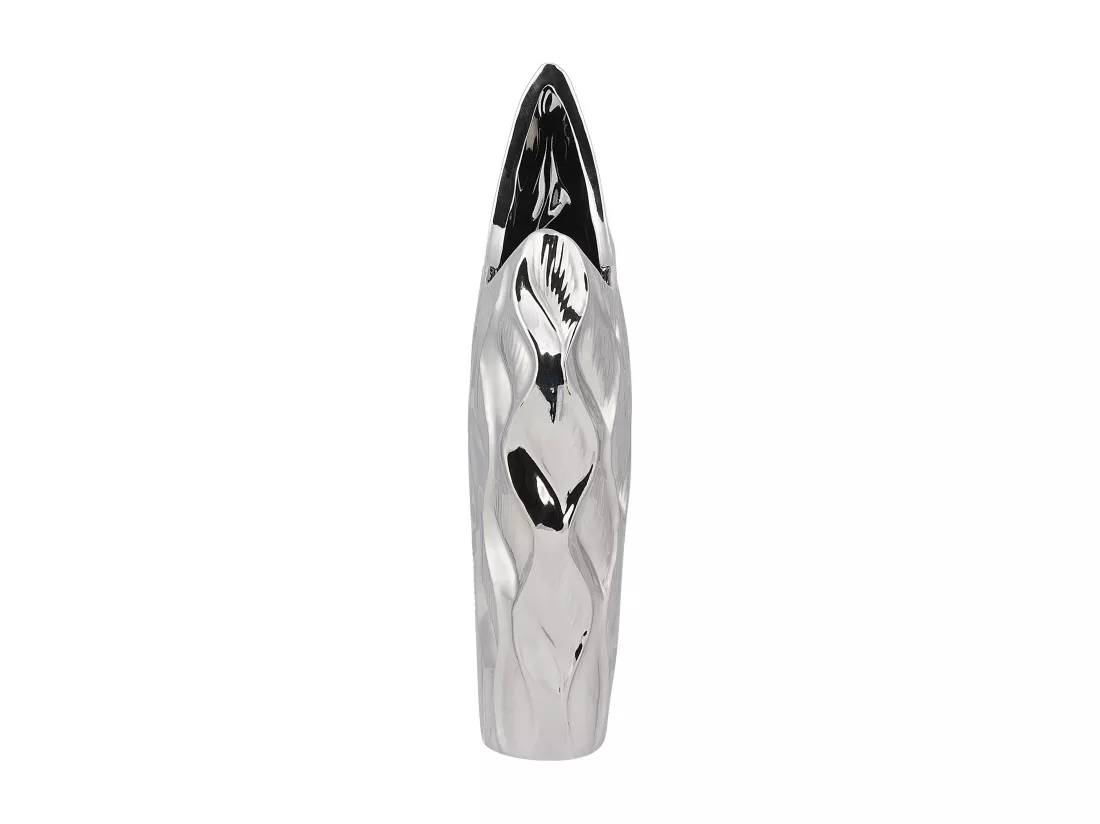 Vase décoratif HALUZA Grès 35 cm Argenté