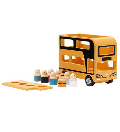 Kids Concept Dobbeltd?kkerbus - 25 cm - Aiden - Gul m. Figurer