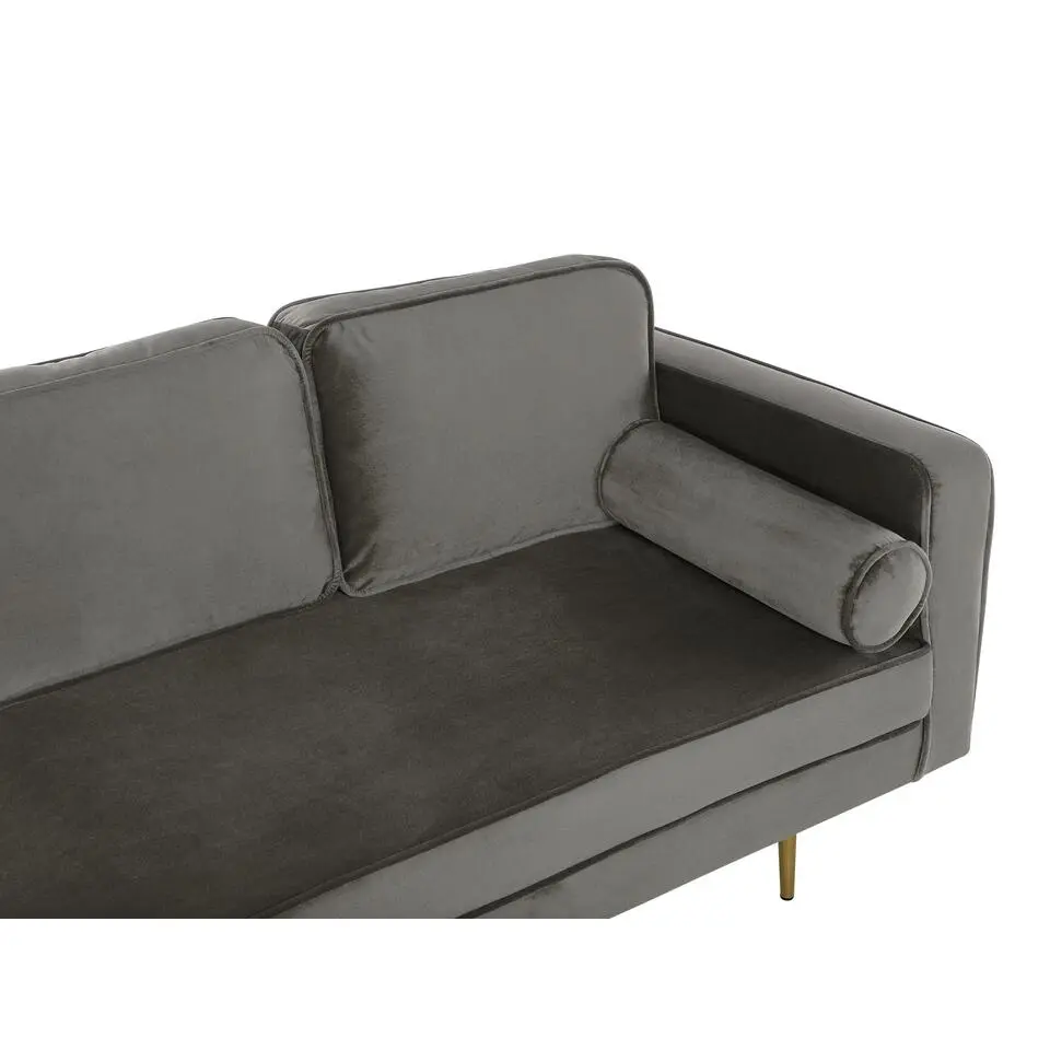 MIRAMAS - Chaise longue - Grijs - Rechterzijde - Fluweel