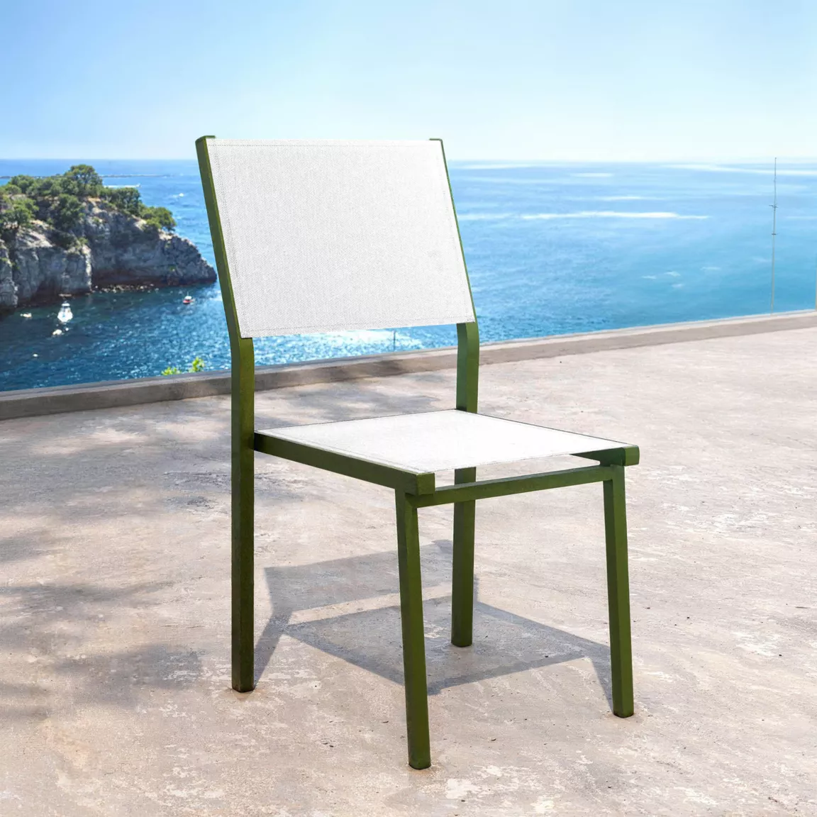 Chaise de jardin aluminium empilable Murano Vert olive