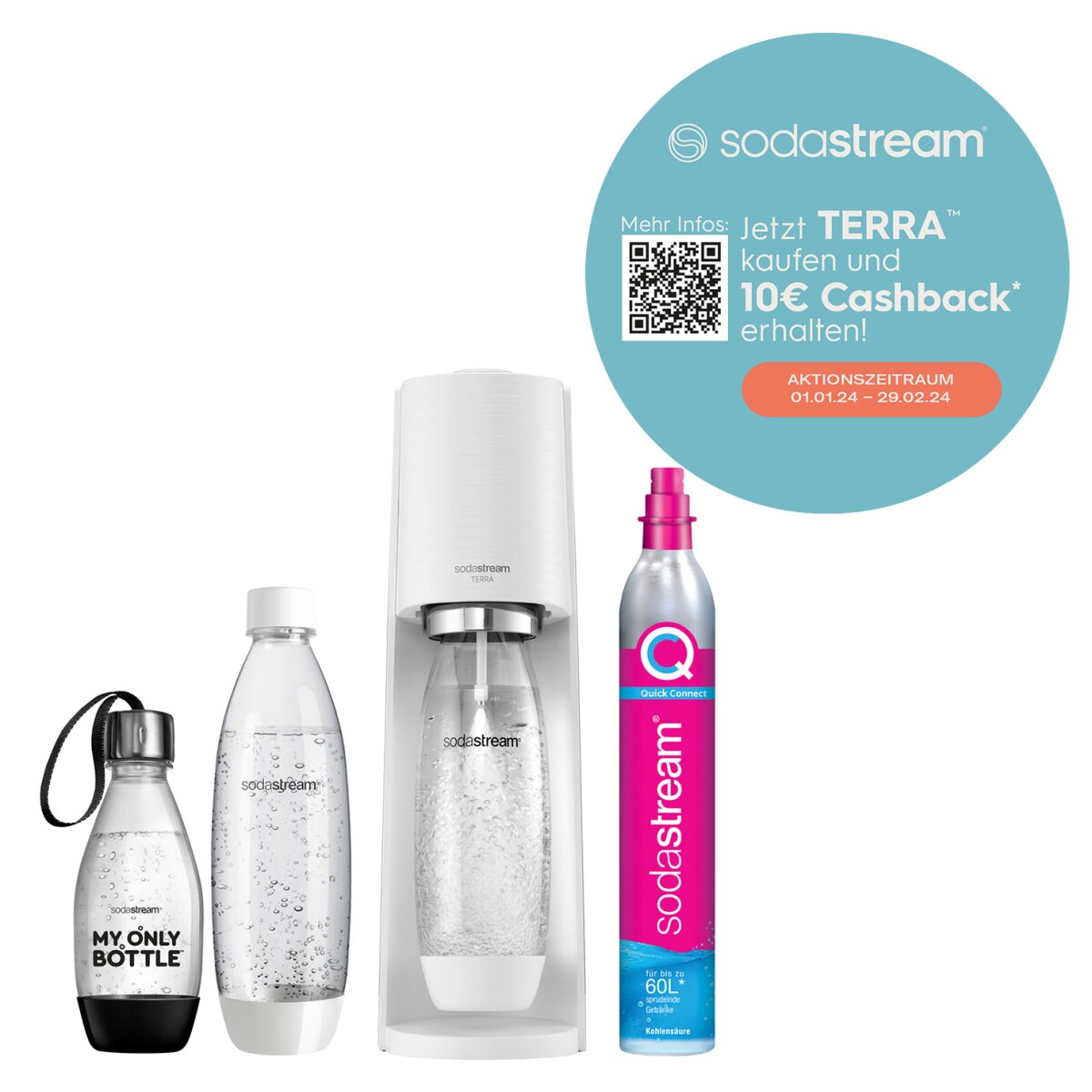 Sodastream Terra Vorteilspack Wassersprudler weiß