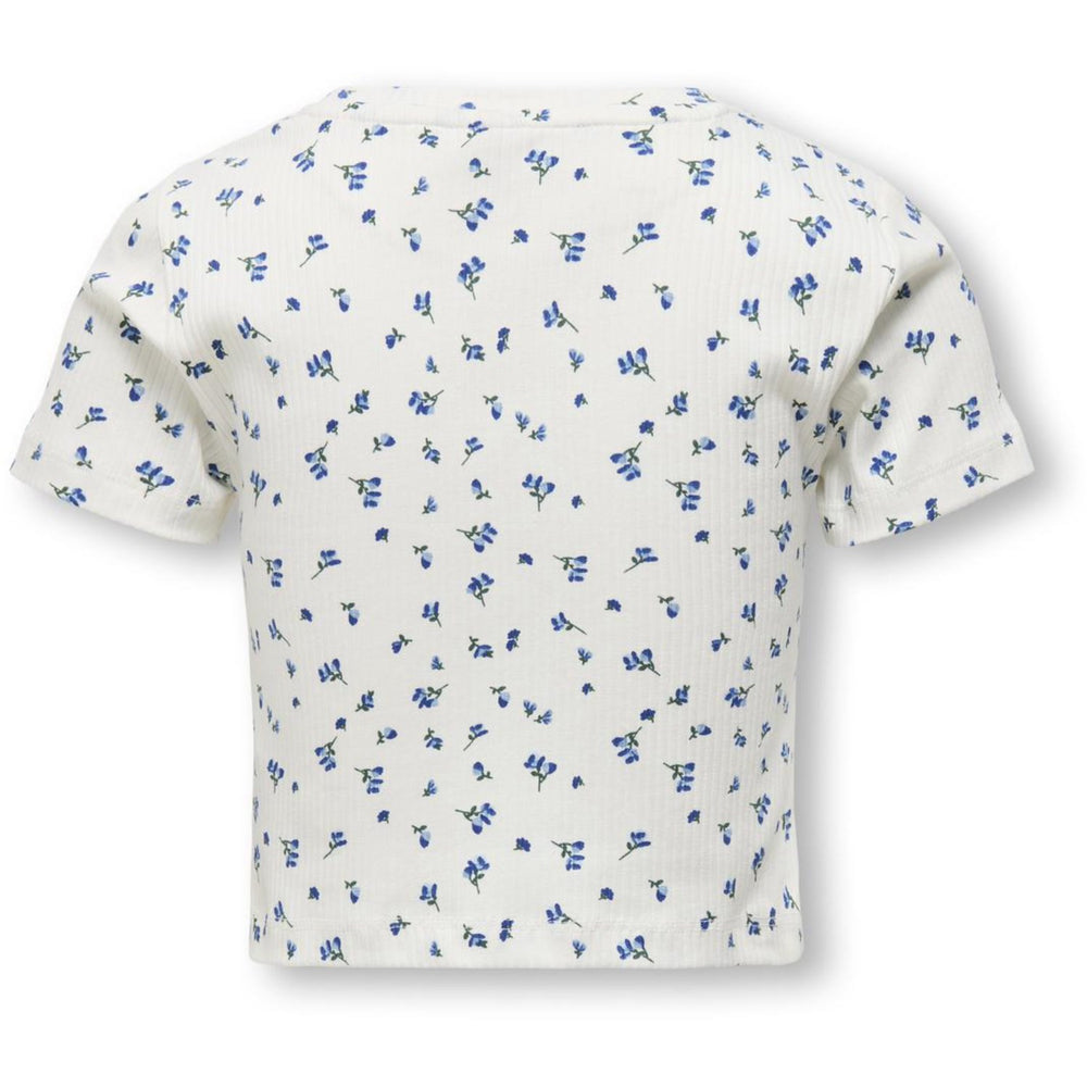 Køb kids ONLY Mazarine Blue White Background Bella Life Kort AOP T-Shirt Noos