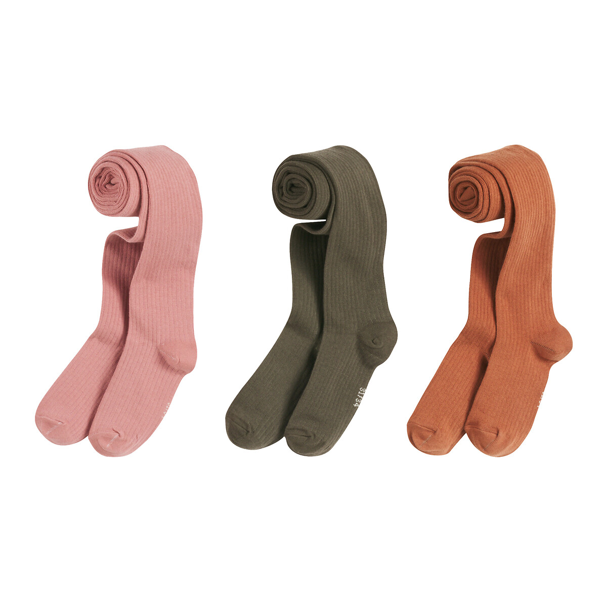 COLEÇÃO LA REDOUTE<br>Conjunto de 3 meias-calças caneladas