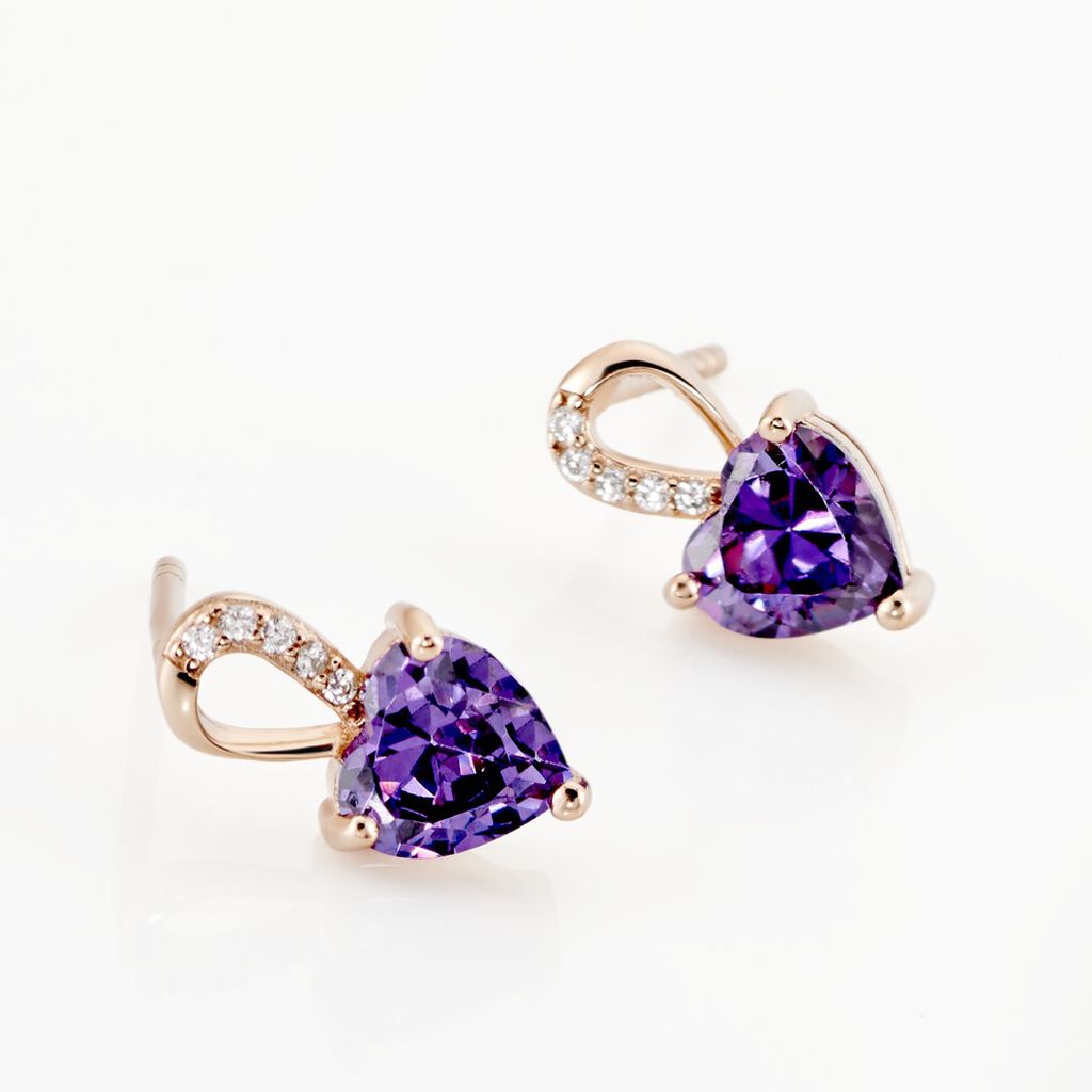 Boucles D'oreilles Puces Argent Rose Atieno Oxyde De Zirconium