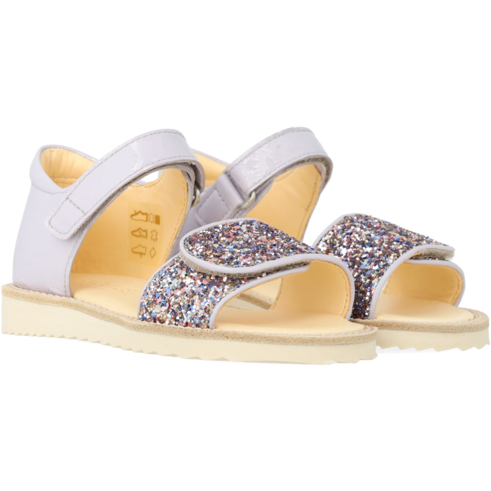 Køb Angulus Lilac/Pastel Multi Glitter Laksandal Med Funklende Glitterdetalje