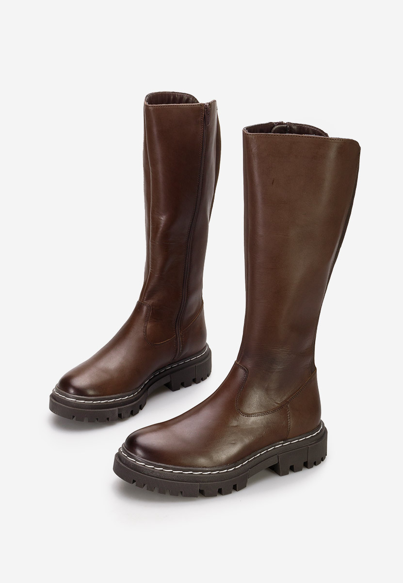 Bottes femme en cuir bruns Taleda V2
