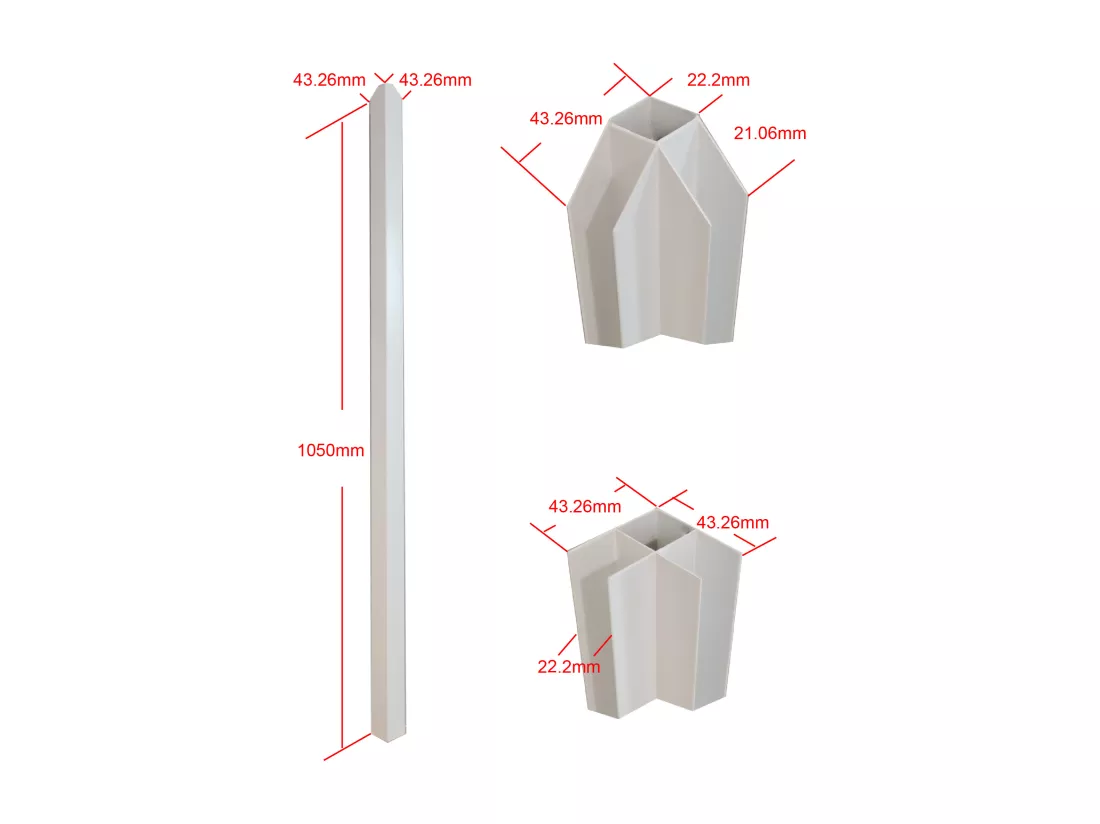 Poteau d'angle pour verrière atelier en aluminium thermolaqué 105 cm blanc - BAYVIEW