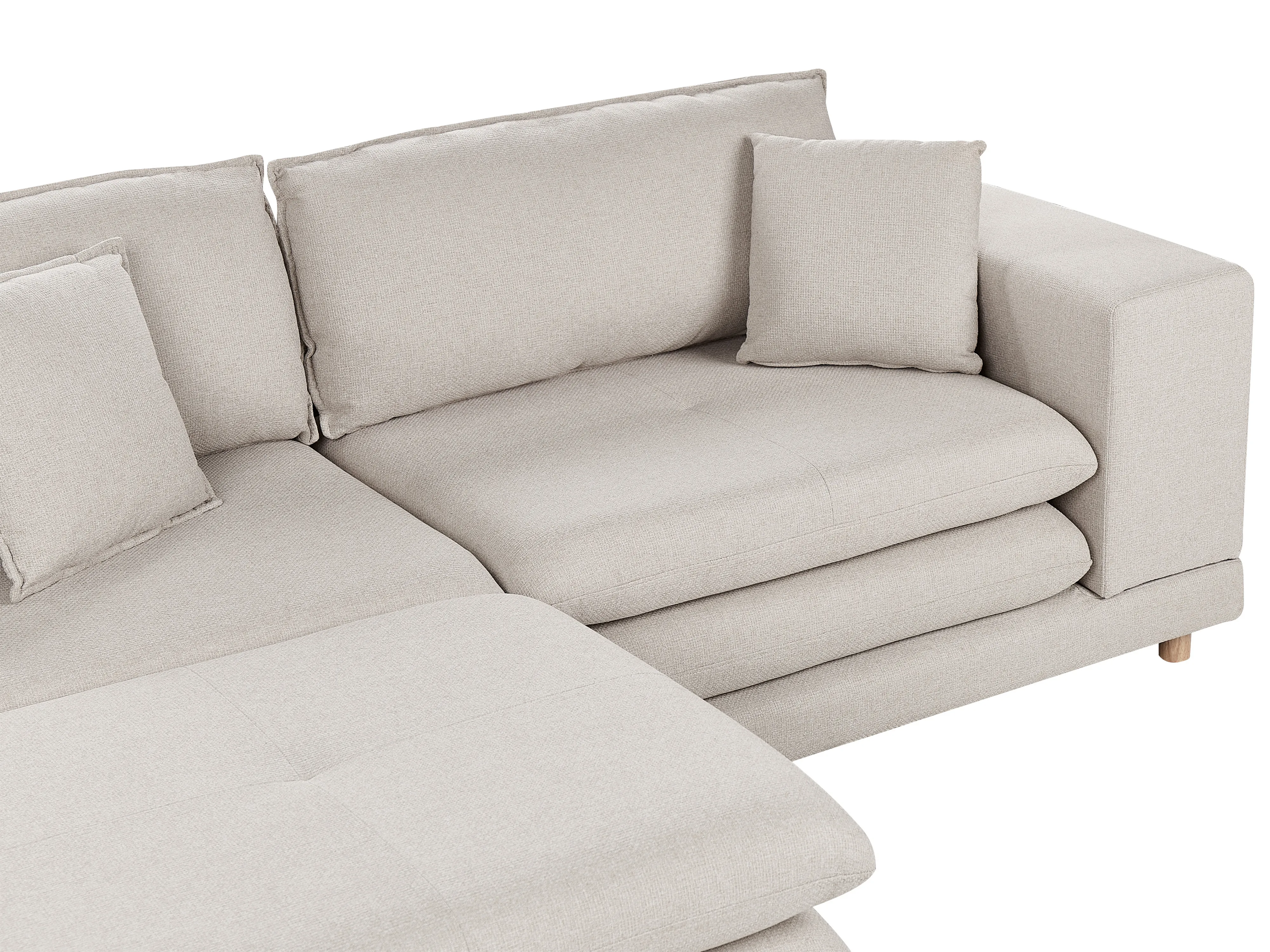 Bank 2-zits HEDEN Stof Beige met ottomaan