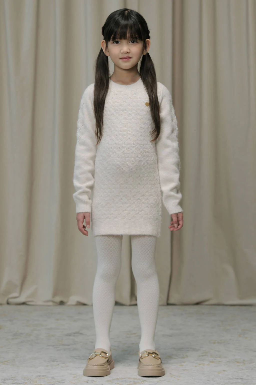 Le Chic korte jurk gebreid wit